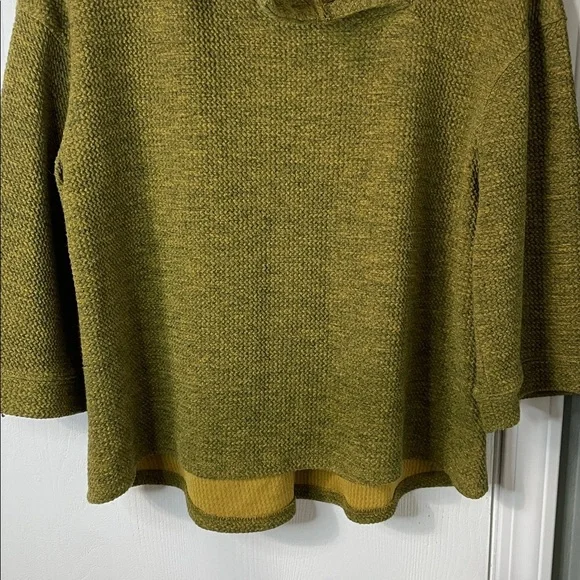 Anthropologie Eri + Ali Meyer Buttoned Pullover Olive Green Oversized Sweater XS - Picture 4 of 7